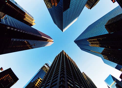 Business towers reaching to the sky