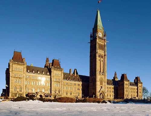 Parliament buildings in winter