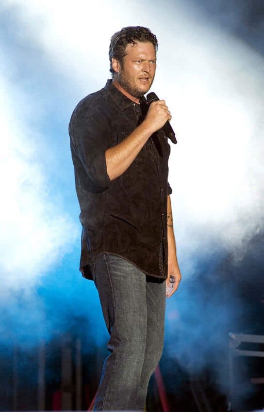 Event: Country music star Blake Shelton performs at the Boots and Hearts Music Festival, Sunday August 3, 2014, in Bowmanville, Ont.  The festival runs from July 31st to August 3rd and is expected to draw over 35,000 country music fans each day.  (The Canadian Press Images PHOTO/Boots and Hearts Music Festival via AP Images)