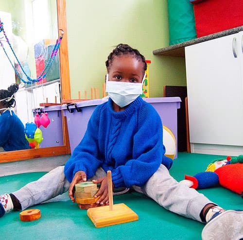 A young girl at the Brooklyn Chest Hospital in Cape Town, South Africa.