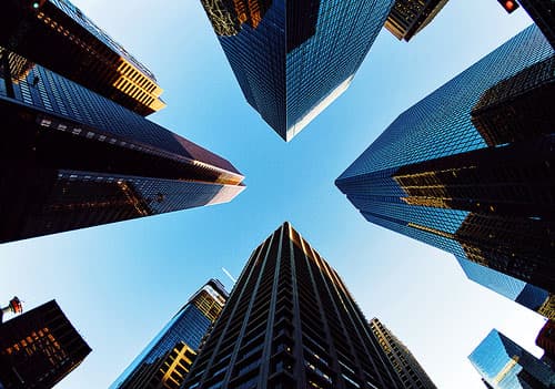 Business towers reaching to the sky