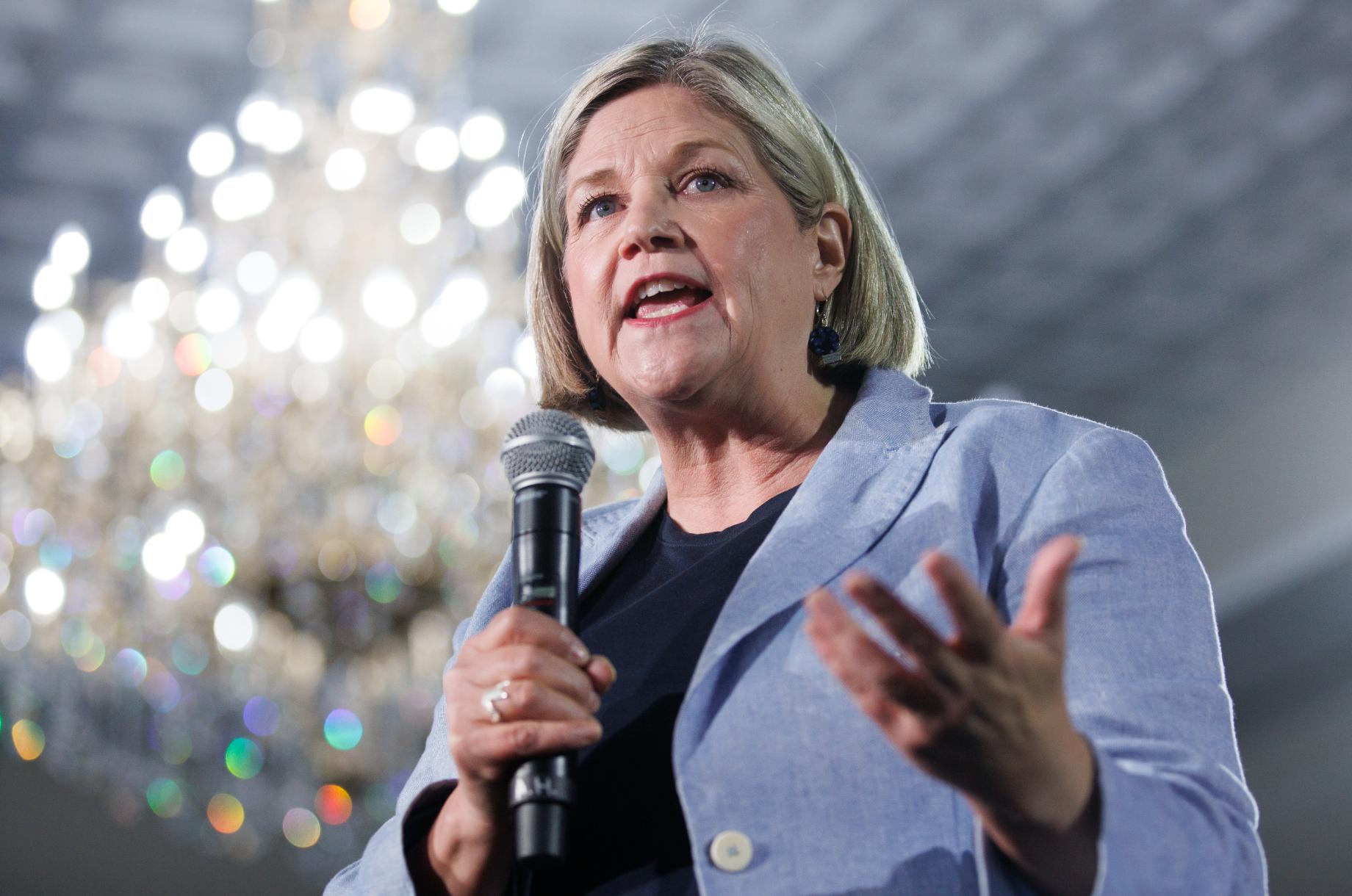 Ontario NDP Leader Andrea Horwath speaks during an NDP campaign rally in Brampton, Ont., Saturday. May 14, 2022. THE CANADIAN PRESS/Cole Burston